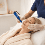 Aesthetic provider performing SkinPen microneedling treatment on patient