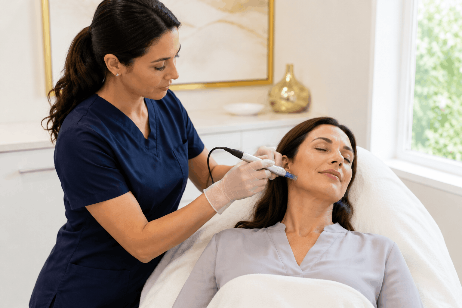 prp facial benefits with microneedling treatment