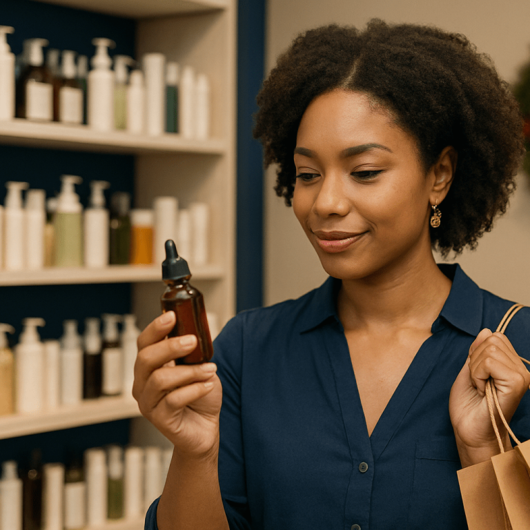2025 07 advancedlifecliniccom woman holding dropper bottle skincare shop