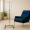 Comfortable blue IV therapy chair with IV bag stand in a modern clinic room