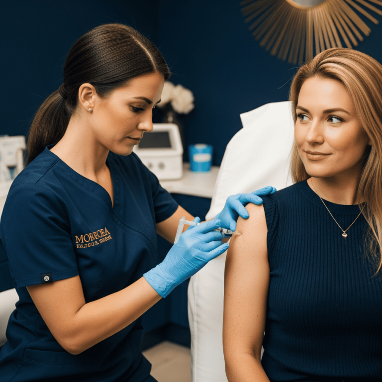 Peptide injection administered in a medical aesthetics and wellness clinic