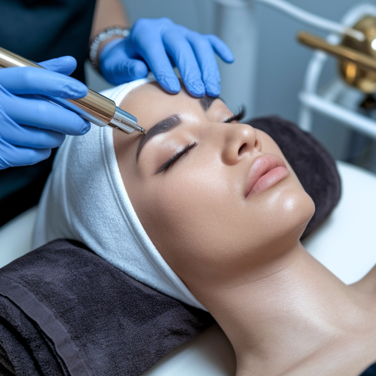 microneedling facial closeup treatment
